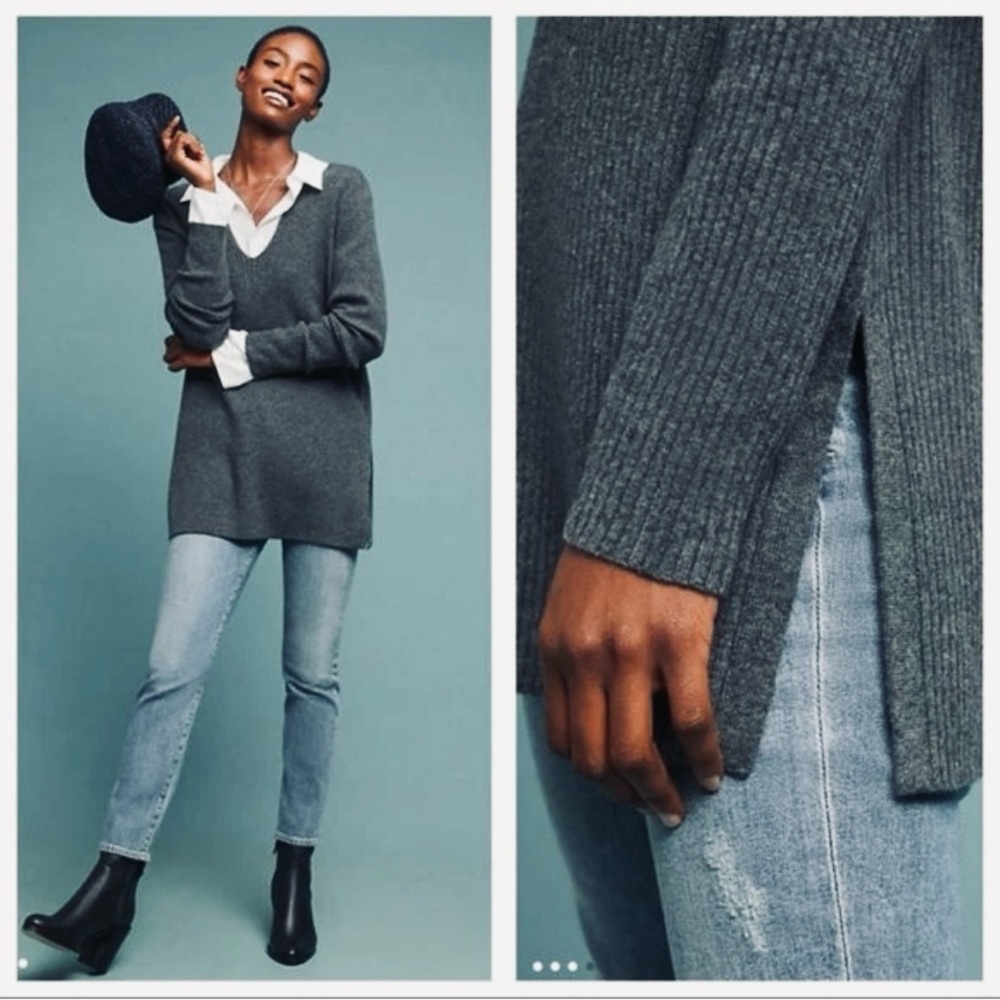 Anthropologie ett:twa Amrita Tunic Ribbed Sweater